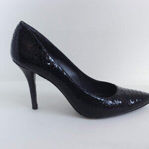 Stuart Weitzman 'Power 75' Snake Embossed Leather Pointed Toe Stiletto Shoes 8.5